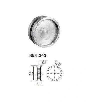 243 mušle plná pro skleněné dveře průměr 65x9 mm