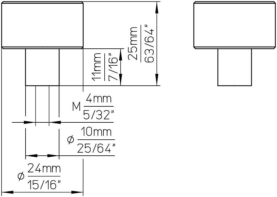 Knopek 2464 ušlechtilá ocel mat