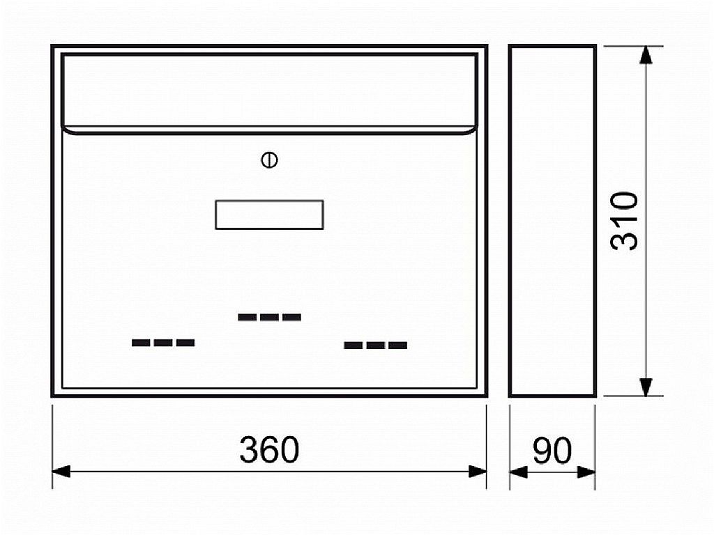 Poštovní schránka RADIM velká 360 x 310 x 90 mm