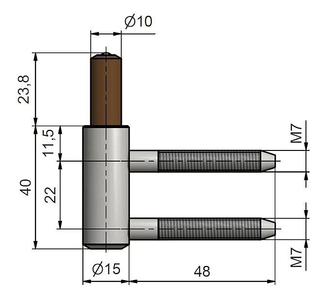 Závěs dveřní spodní  80/10 SD 22/M7 9733