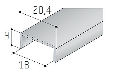 Profil U pro lamino tl. 18 mm - metr