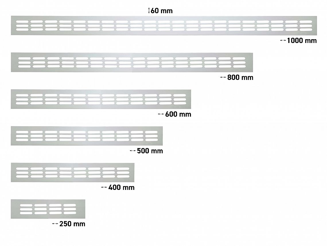 Větrací mřížka 60x250mm F1 přírodní elox