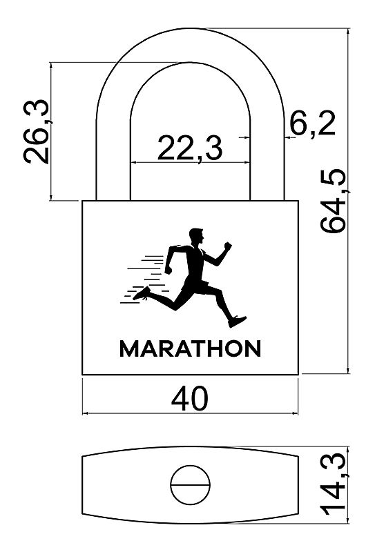 RV.MARATHON.40 visací zámek v systému generálního klíče