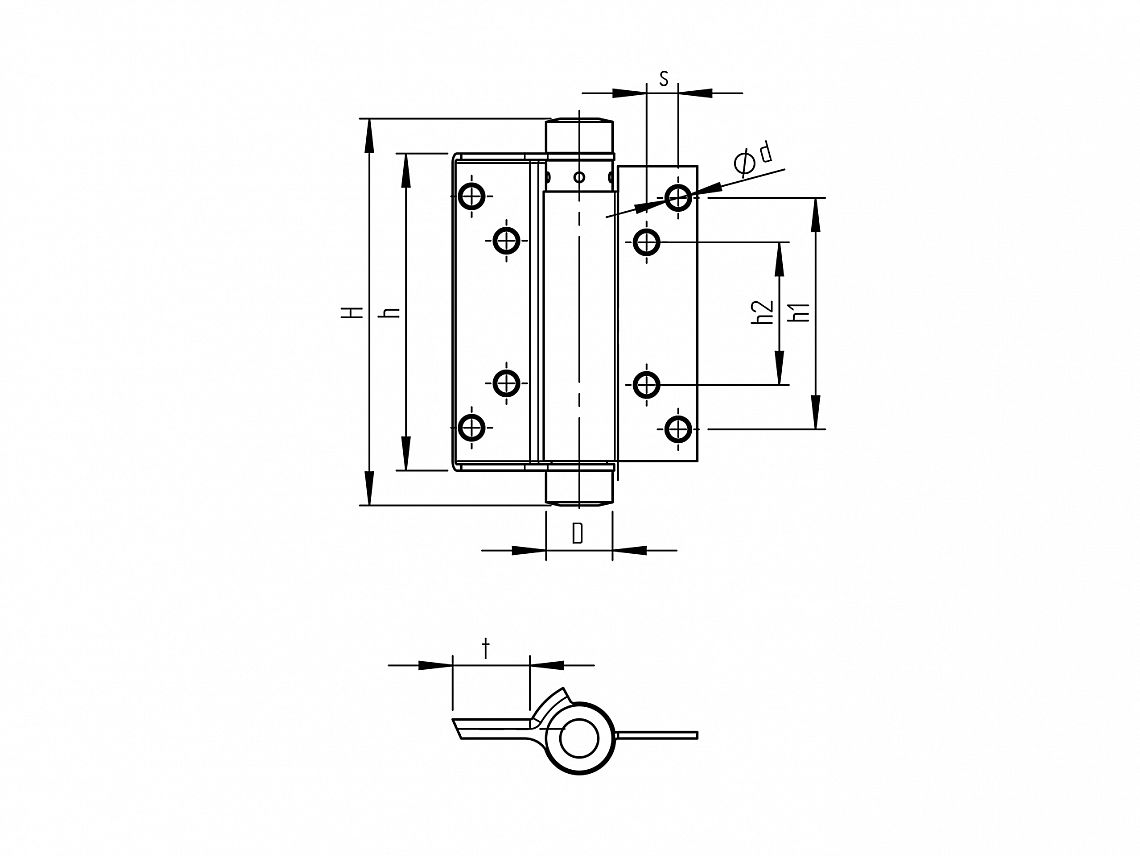 125mm JEDNOSTRANNÝ INOX pružinový pant D8/72I-125