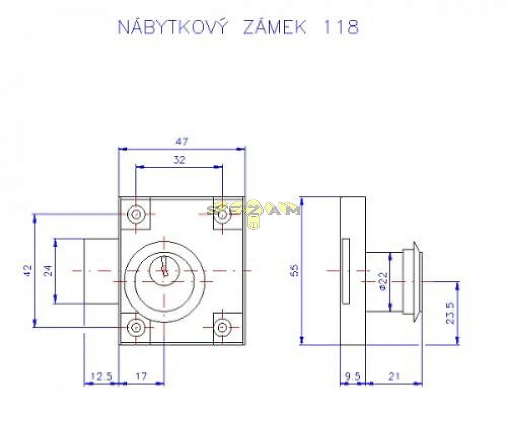 ROSTEX nábytkový zámek 118/50