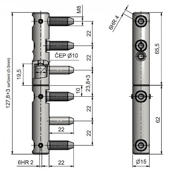 TRIO 15 MAX BZ bezpečnostní M8x22 modrý zinek 5516 0530