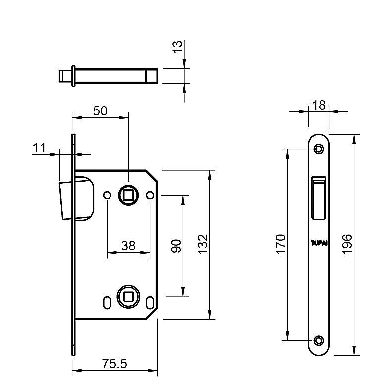 TI - MAGNETICKÝ ZÁMEK 3599 WC 90 T - titan