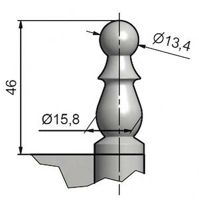 Dveřní závěs 150 UR25 čep 12mm