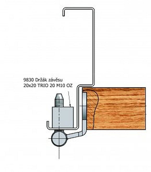 Držák závěsu 20x20 TRIO 20 M10 OZ 9830