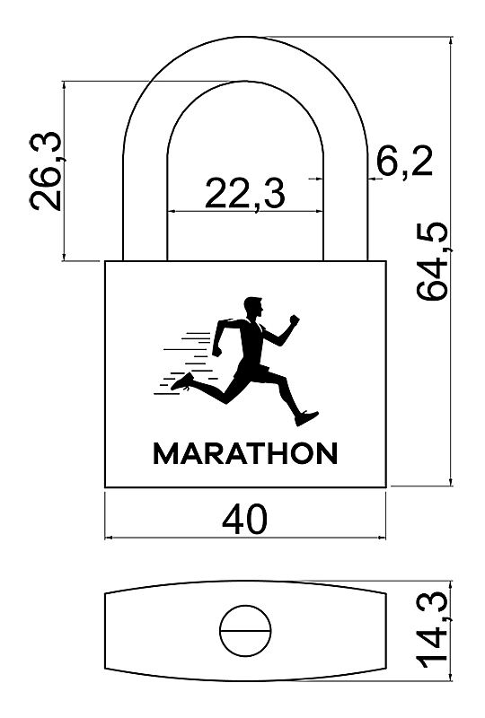 RV.MARATHON.40 visací zámek v systému generálního klíče