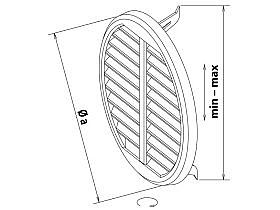 Větrací mřížka bílá nastavitelná průměr 125-160 mm