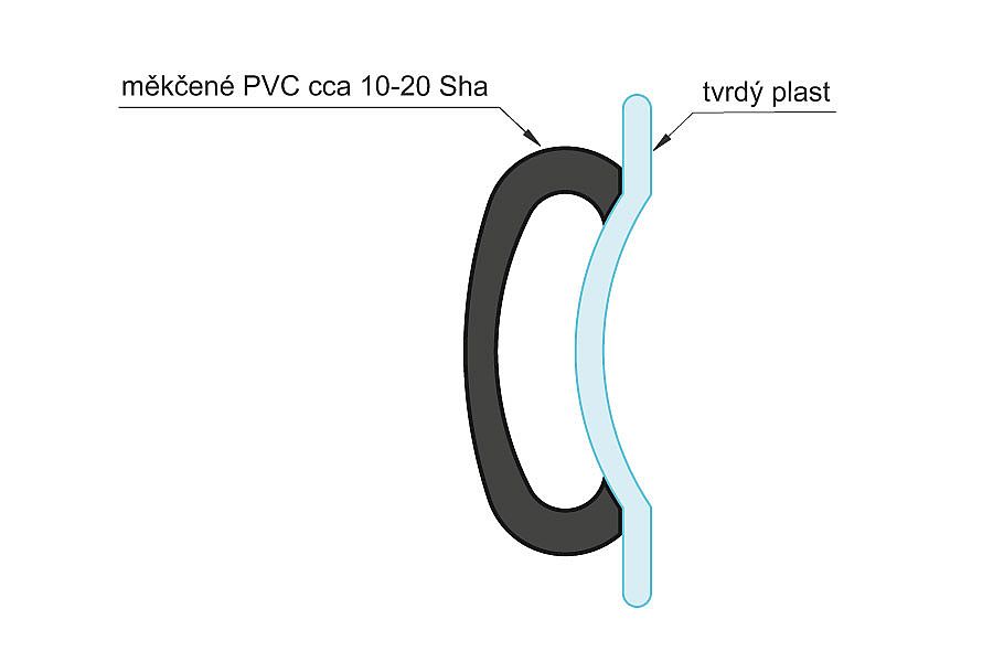 Profil svislý krycí PVC šedý