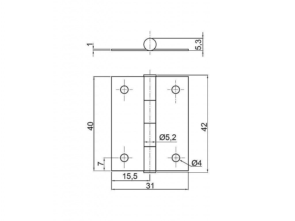 Závěs KZ 60x40 mm, černý matný