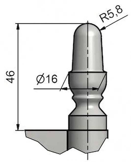 Dveřní závěs 150 UR25 čep 12mm