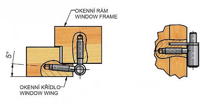 Závěs okenní 60 M8 s hřebem 9604