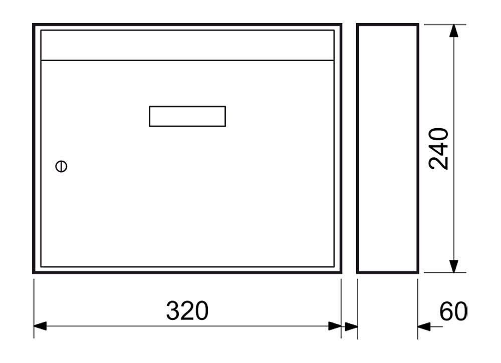 BK.24.BM bílá poštovní schránka panel