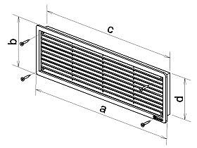 HACO větrací mřížka dveřní 500x90 mm