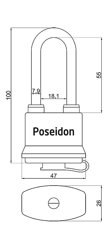 RV.POSEIDON.PL visací zámek dlouhé oko