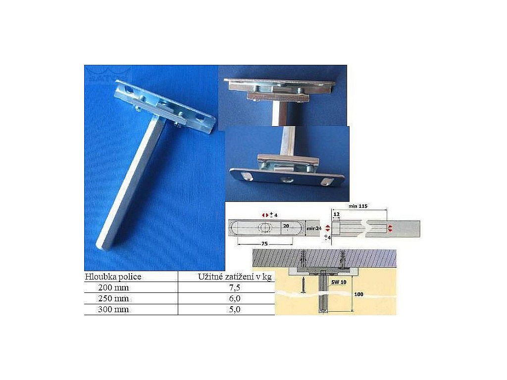 Nosič polic-trn 110mm CFA 45 Bílý zinek