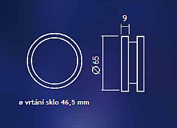 243 mušle plná pro skleněné dveře průměr 65x9 mm