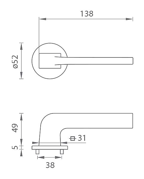 TI SUPRA R 3097 5S rozetové kování Chrom broušený OCS