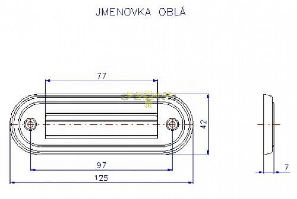 Jmenovka oblá ROSTEX NEREZ-MAT