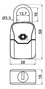 RV.TSA.226 cestovní visací zámek