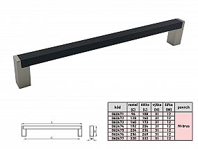 JULIE úchytka 12/96(109) ČERNÁ/ Ni-broušená 062471
