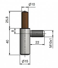 Závěs dveřní spodní  80/10 SD M10x1/22 9745