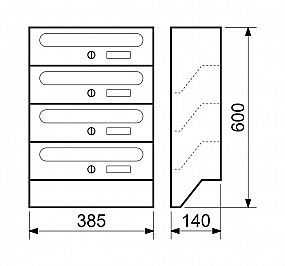 BK.04.CM.SM sestava poštovních schránek