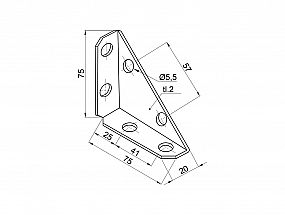 Rohovník bednový 100x100x25mm černý matný