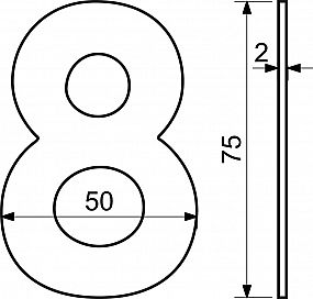 RN.75L.8.N číslice nerez