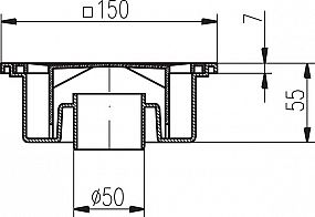 Podlahová vpusť PV DN 50/55