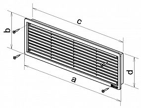 HACO Větrací mřížka dveřní 400x130 mm