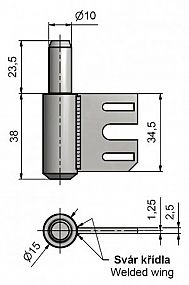 Závěs dveřní 34 OZ kart.nerez 9369