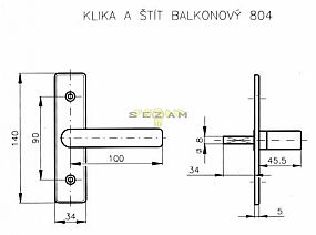 804 klika balkonová chrom