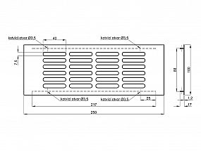 Větrací mřížka 100x400mm F1 přírodní elox