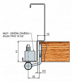 Držák závěsu 20x20 TRIO 15 M10 OZ 9827