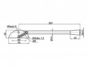 Zarážka vratová malá žlutý ZN 230mm