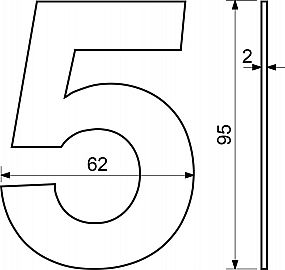 RN.95L.4.N číslice nerez