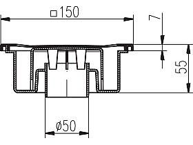 Podlahová vpusť PV DN 50/55