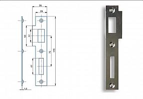 Protiplech K183 P žlutý ZN 2/2 rovný 72mm