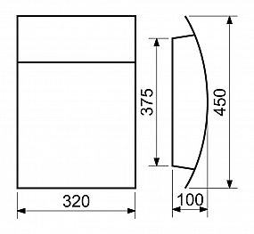 BK.931.N 320x450x100 nerez  poštovní schránka