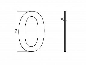 Číslice domovní 150mm NEREZ samolepící