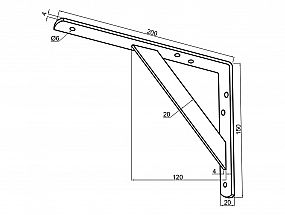 Konzole dílenská Bílý ZN 200x150x20mm (100 kg/pár)