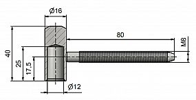 Závěs dveřní vrchní díl 80/12 VD M8x80 9673