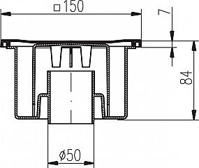 Podlahová vpusť PV DN 50/84