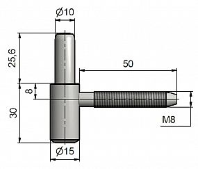 Závěs dveřní spodní díl 60/10 SD M 8/50  9694