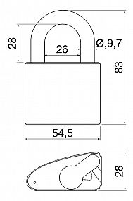 RV.ES.30/35 + RV.310.L. SET 2+1 -2 vložky EURO SECURE + 1 visací zámek RV.310