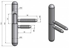 Závěs dveřní 15x100 UŘ25 NEREZ 9092